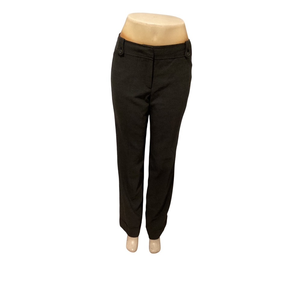 Ann Taylor‎ Womens Gray Herringbone Belted Dress Pants Size 8